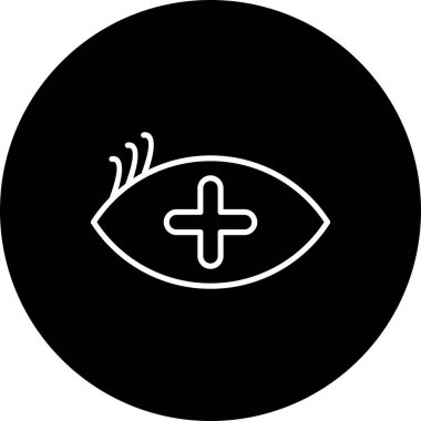  Göz Sağlığı Vektör Satırı Ters Simge Tasarımı