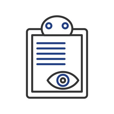 Vision Pano Vektör Satırı İki Renk Simgesi Tasarımı