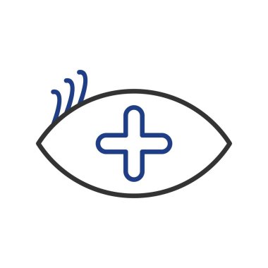 Göz Sağlığı Vektör Satırı İki Renk Simgesi Tasarımı