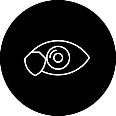 Göz Koruma Vektör Satırı Ters Simge Tasarımı