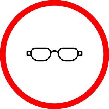 Gözlük Vektör Satırı İşaret Çemberi Simge Tasarımı