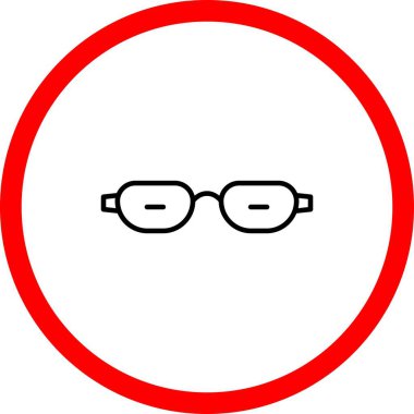 Eksi Gözlük Vektör Satırı İşaret Çemberi Simge Tasarımı