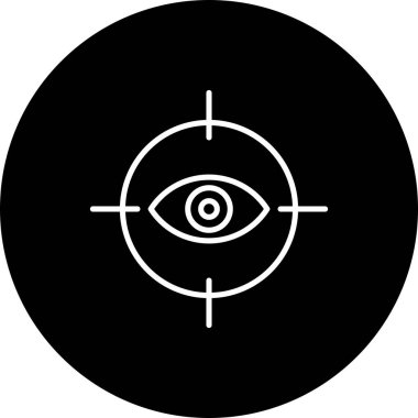 Göz Hedefi Vektör Satırı Ters Simge Tasarımı