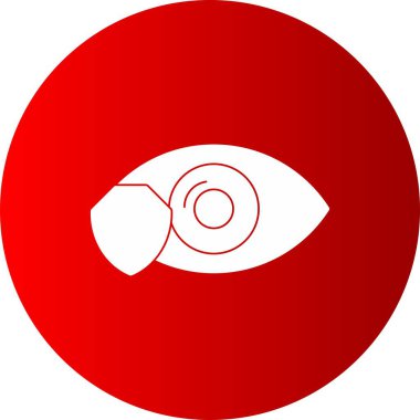  Göz Koruma Vektörü Kabartma Çemberi Gradyan Simgesi Tasarımı