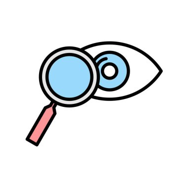 Büyüteç Göz Vektör Satırı Simge Tasarımı