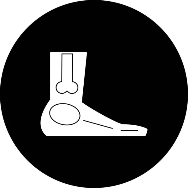 Fußknochen Vector Glyph Inverted Icon Design — Stockvektor