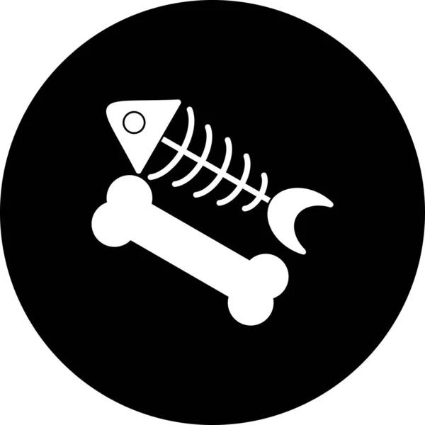 Рыбная Кость Векторный Глиф Перевернутая Икона Дизайн — стоковый вектор