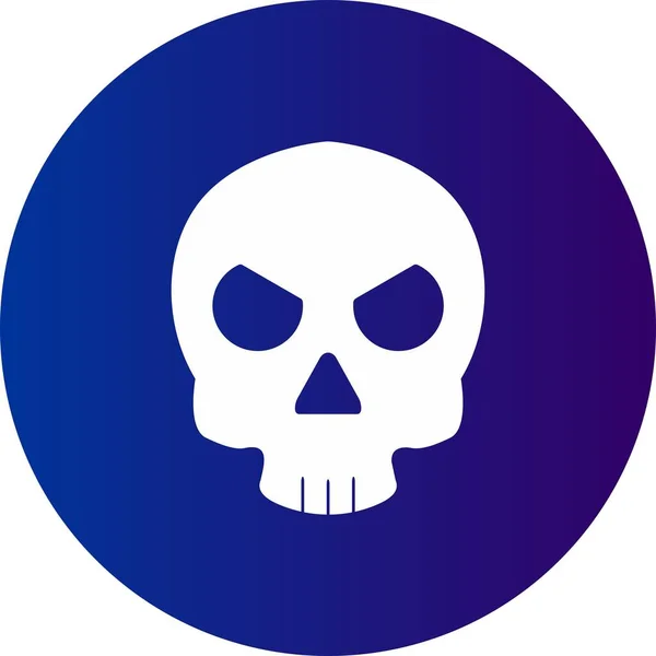 Skull Vector Glyph Circle Gradient Icon Ontwerp — Stockvector