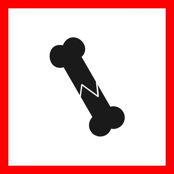 Разломанная Кость Векторный Глиф Знак Знак Дизайн Иконы — стоковый вектор