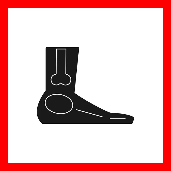 Foot Bone Vector Glyph Sign Icon Design — Stockový vektor