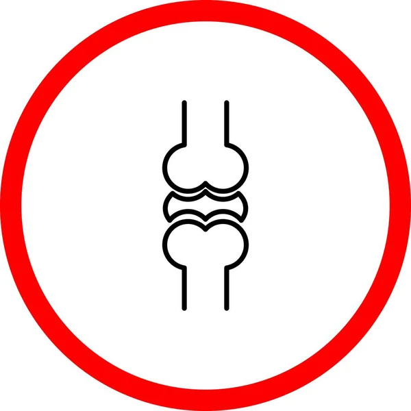 Κοινή Οστά Διάνυσμα Γραμμή Σημάδι Κύκλος Σχεδιασμός Εικονιδίων — Διανυσματικό Αρχείο