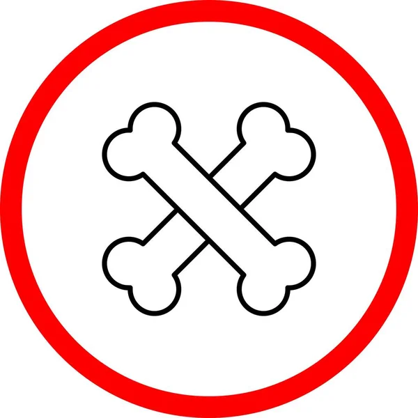 Knochen Vector Line Sign Circle Icon Design — Stockvektor