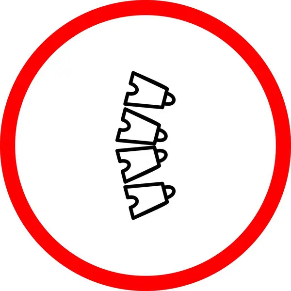 Rückenknochen Vector Line Sign Circle Icon Design — Stockvektor