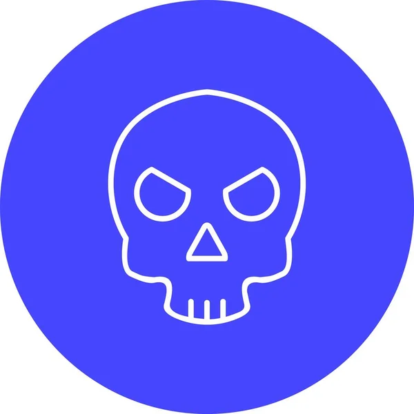 Skull Vector Line Multicolour Icon Design — Stock vektor