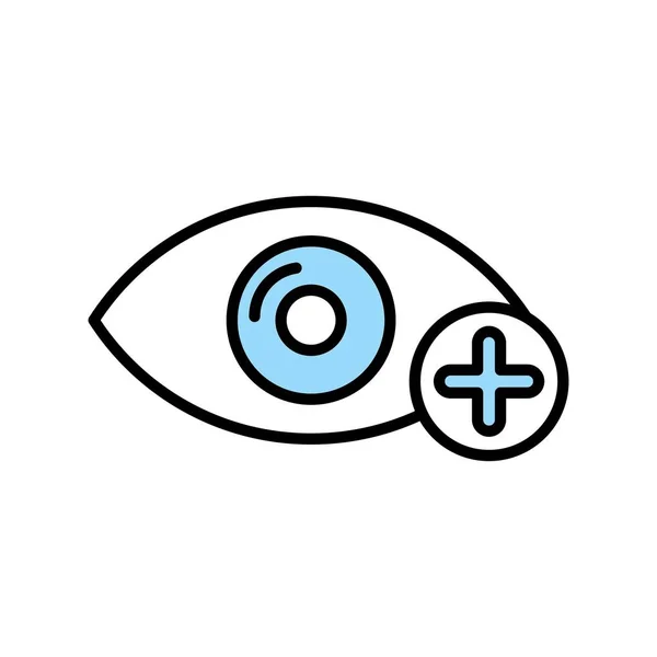 Лінія Захисту Очей Проявлена Ікона — стоковий вектор
