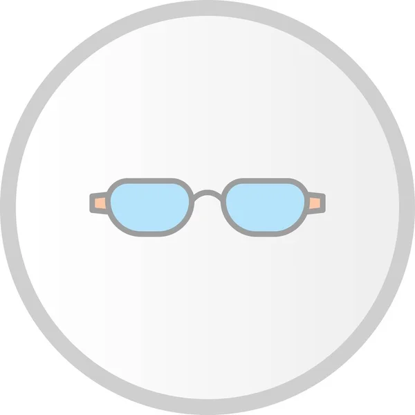 Szemüveg Vektor Töltött Kör Ikon Desig — Stock Vector