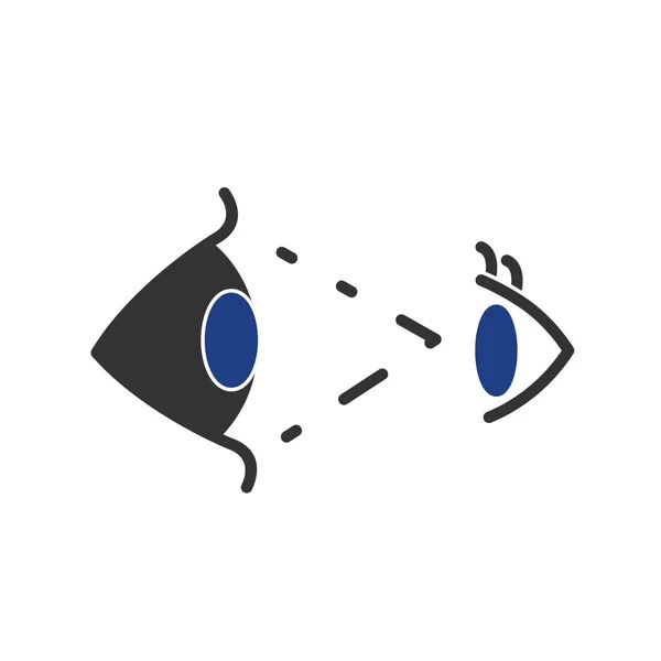 Eye Contact Vector Glyph Two Colour Icon Desig — Stock Vector