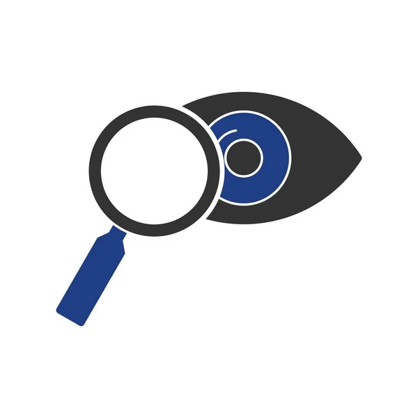 Magnifier Eye Vector Glyph Design Ícone Duas Cores — Vetor de Stock