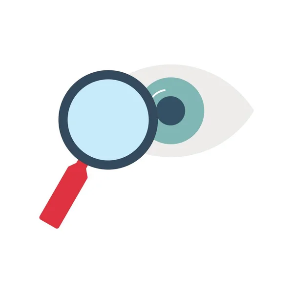 Magnifier Eye Vector Flat Icon Design — Vetor de Stock