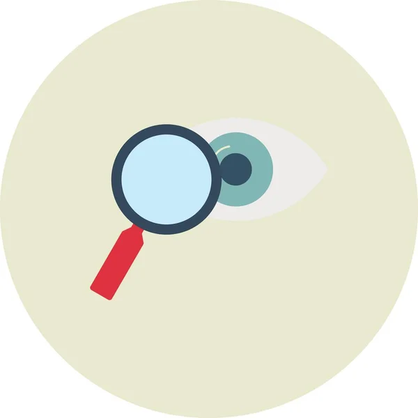 Magnifier Eye Vector Flat Circle Icon Design — Vetor de Stock