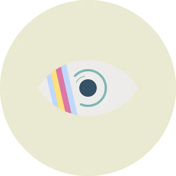 Color Blind Eye Vector Flat Circle Icon Desig — Stock Vector