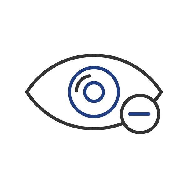 Minimize Eye Vector Line Two Colour Icon Desig — Stock Vector