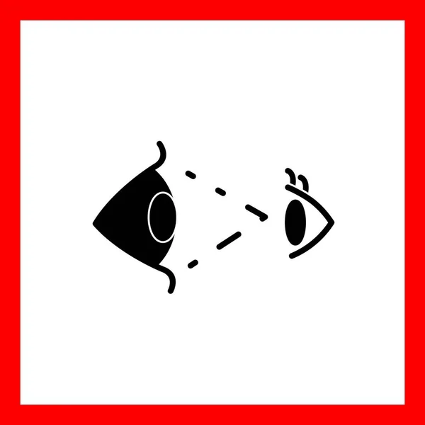 Eye Contact Vector Glyph Sign Icon Desig — Stock Vector