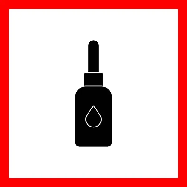 Augentropfen Flaschenvektor Glyph Sign Icon Desig — Stockvektor