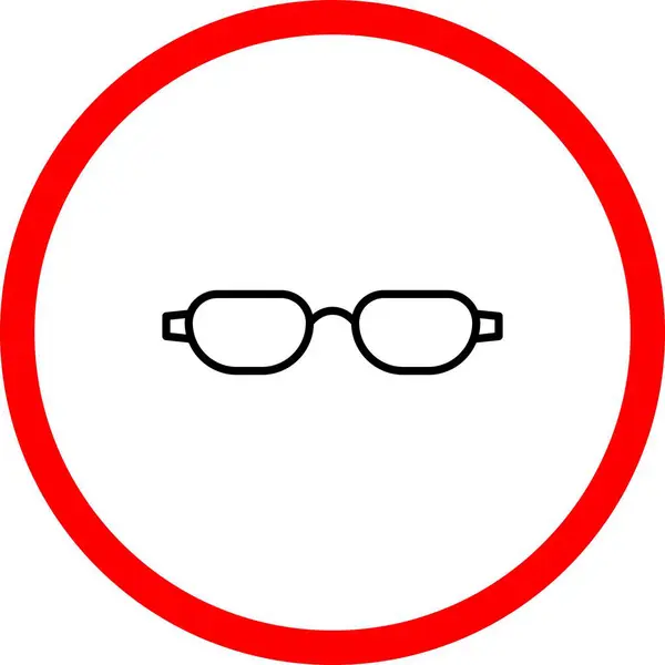 Glasögon Vektor Linje Skylt Cirkel Ikon Desig — Stock vektor