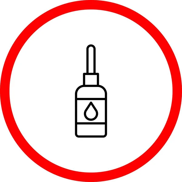 滴眼液瓶矢量线符号圈图标设计 — 图库矢量图片