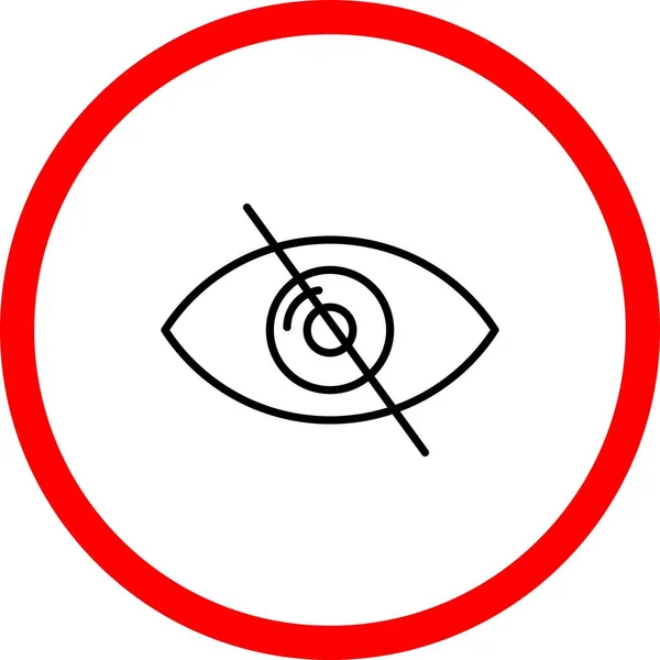 Blindness Eye Vector Line Sign Circle Icon Design — Stock Vector