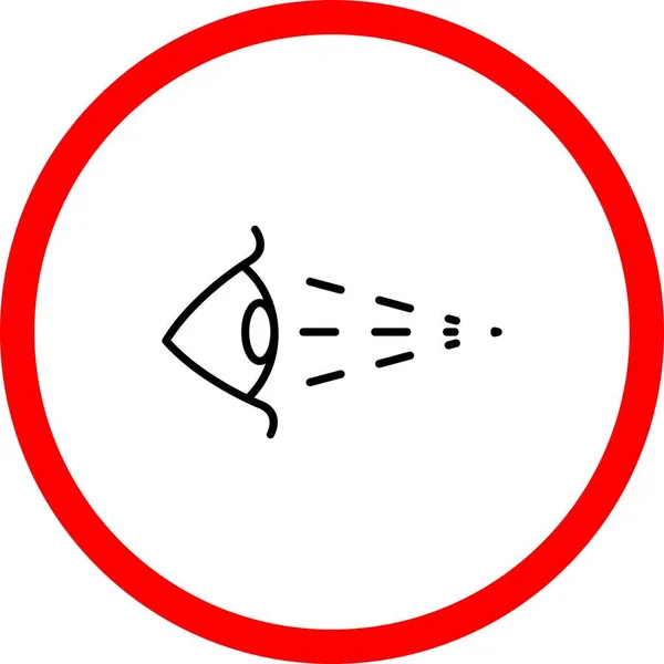 Eye Vision Vector Line Sign Circle Icon Desig — Stock Vector