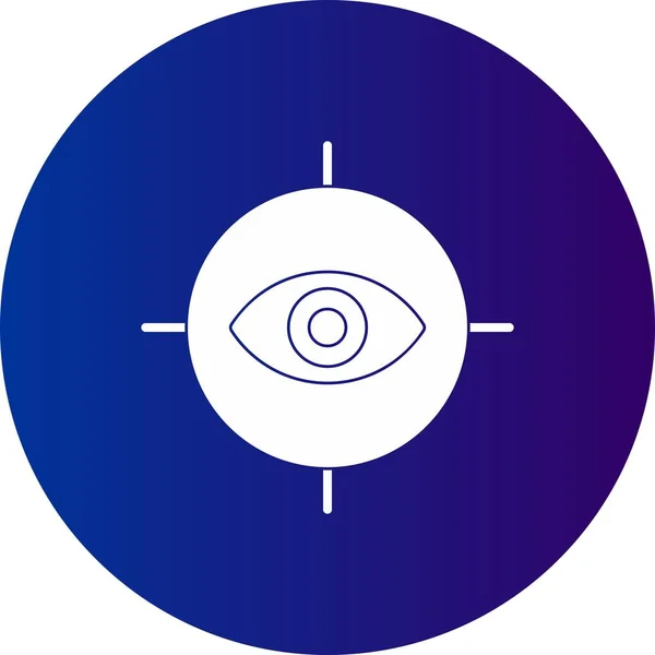 Eye Target Vector Glyph Circle Gradient Icon Desig — Stock Vector