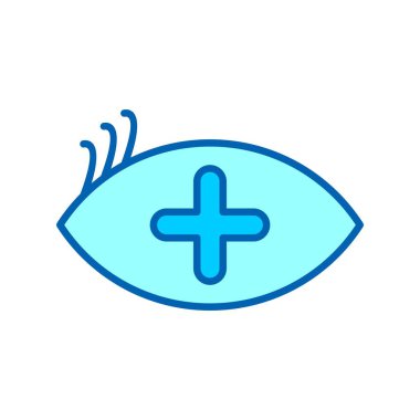 Göz Sağlığı Vektörü Mavi Ton Simgesi Tasarımı