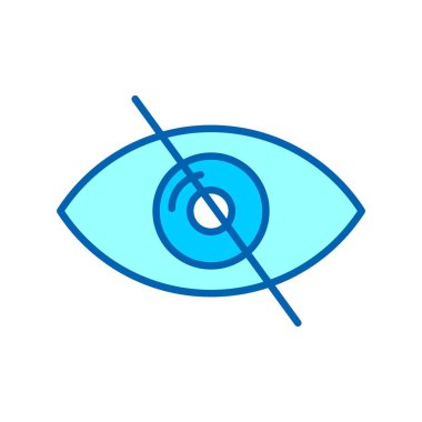 Körlük Gözü Vektörü Mavi Ton Tasarımı