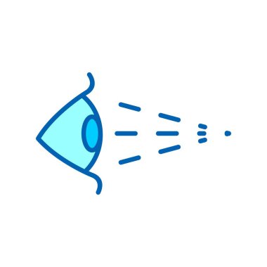 Göz Görme Vektörü Mavi Ton Simgesi Tasarımı