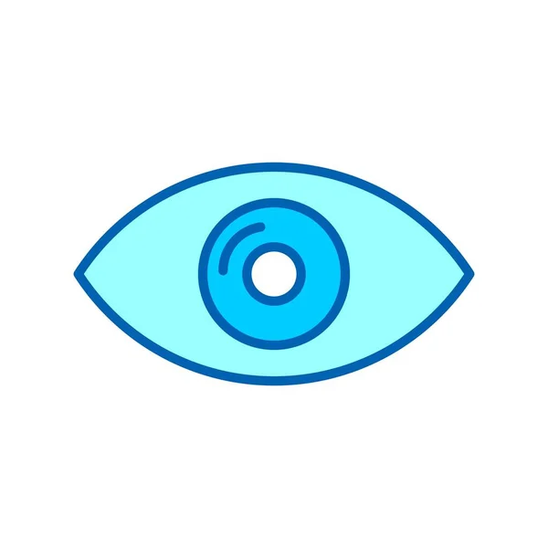 Око Вектор Блакитний Тон Піктограма Демонстрація — стоковий вектор