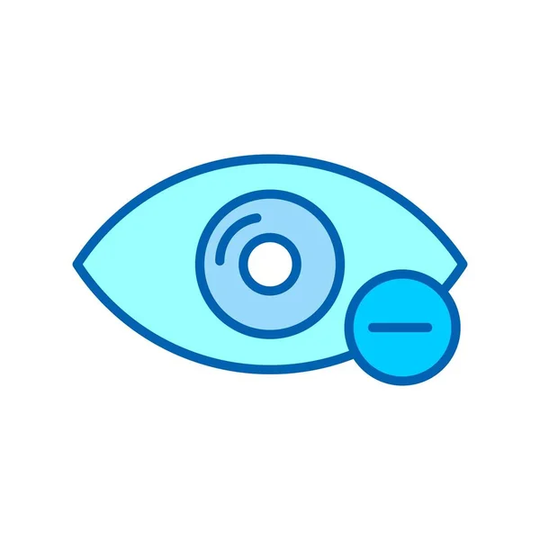 Minimizar Olho Vetor Tom Azul Ícone Desig — Vetor de Stock