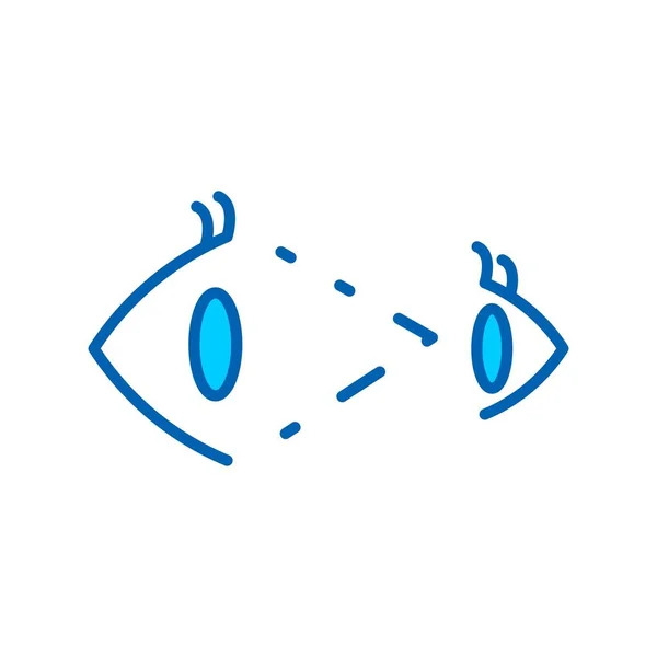 Ögonkontakt Vector Blue Tone Icon Desig — Stock vektor
