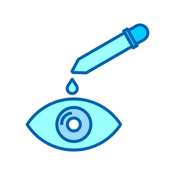 Eye Drops Vector Blue Tone Icon Desig — Stockový vektor