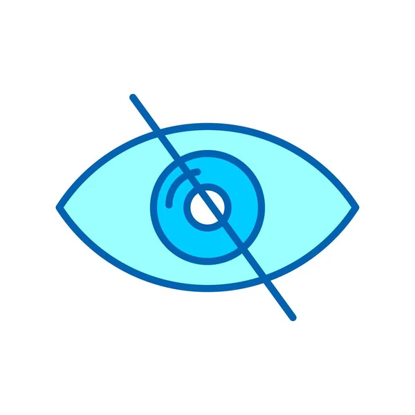 Сліпота Око Вектор Синій Тон Іконка Дизайн — стоковий вектор