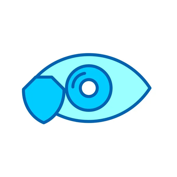 Proteção Dos Olhos Vector Blue Tone Icon Desig — Vetor de Stock