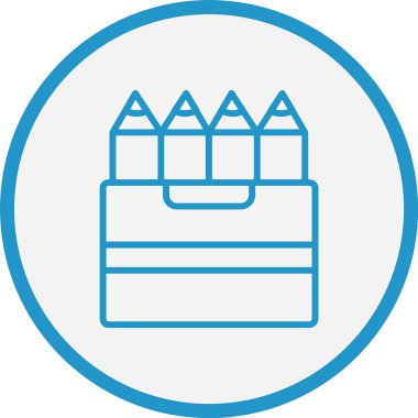 Renkli Kalemler Mavi Çember