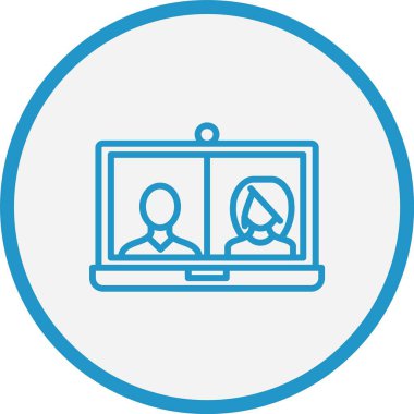 Konferans Video Çağrı Satırı Mavi Çember