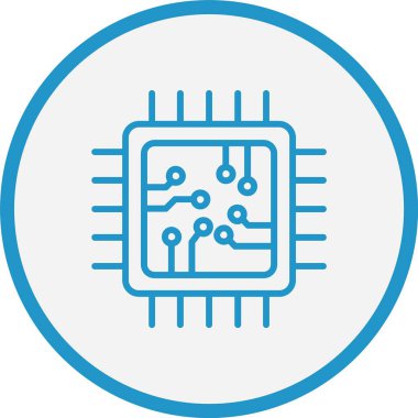 İşlemci Çizgisi Mavi Çember