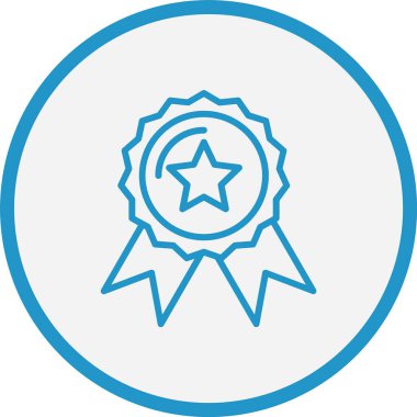 Madalya Çizgisi Mavi Çember