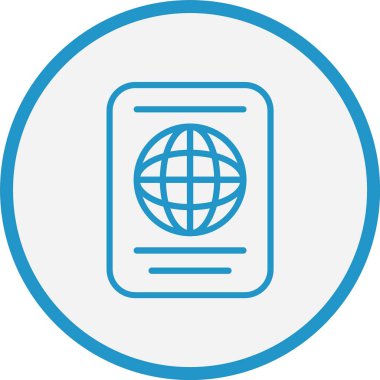 Pasaport Çizgisi Mavi Çember