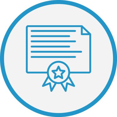 Diploma Çizgisi Mavi Çember