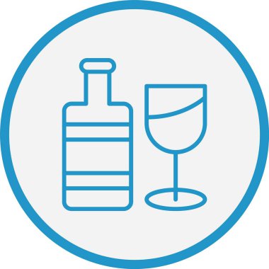 Şarap Cam Çizgisi Mavi Çember