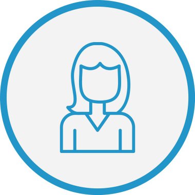 Kadın Çizgisi Mavi Çember